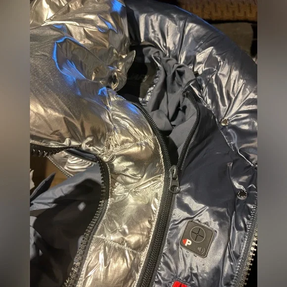 PAJAR DOWN FILL ARCTIC REMOVABLE FAUXFUR TRIM HOOD PUFFER JACKET GRAPHITE/SILVER - Picture 9 of 16